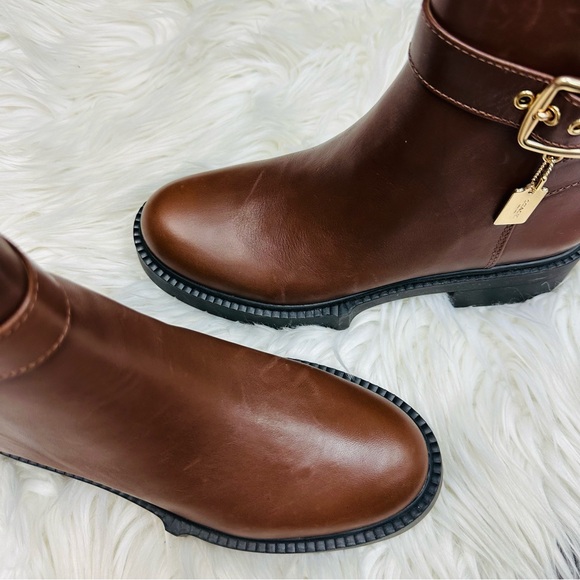 Coach Lacey Leather Bootie Dark Saddle - Picture 9 of 10